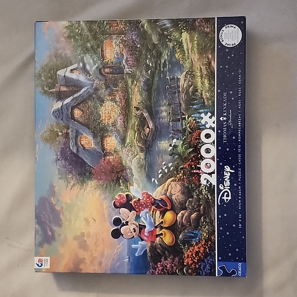 Disney Thomas Kincade 2000 pc puzzle "Mickey and Minnie Sweetheart Cove" - Picture 1 of 3